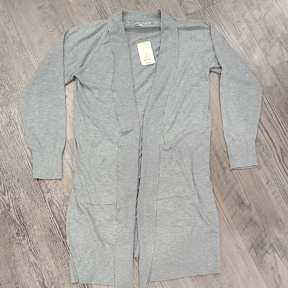 NEW WITH TAGS!! Women’s a new day Gray Open-Front Long Cardigan Sweater